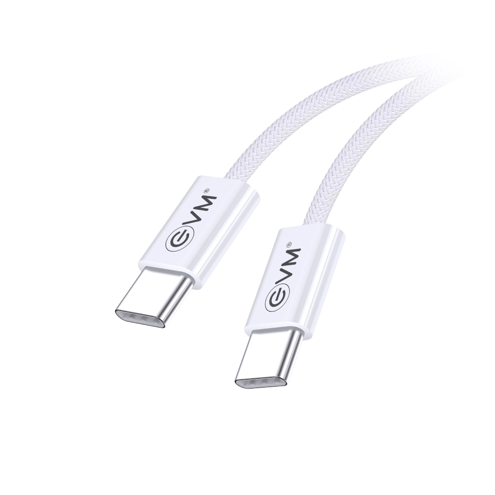 EVM Type C To Type C Charge & Sync Cable (Metal Head Nylon Braided Cable) CC-05 view 2